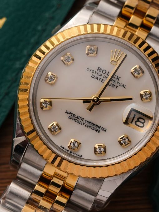 Đồng Hồ: Rolex Datejust 31mm 278273 Bọc Vàng Mặt Số Khảm Trai