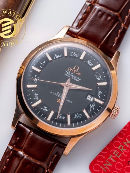 Đồng Hồ Omega Coxial Mặt Xuân Thu Đem Vỏ Mạ Vàng 40mm Rep 1:1