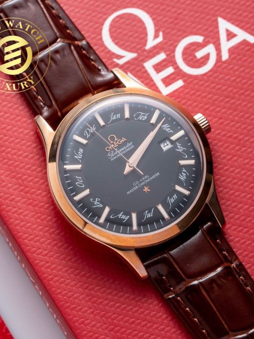 Đồng Hồ Omega Coxial Mặt Xuân Thu Đem Vỏ Mạ Vàng 40mm Rep 1:1