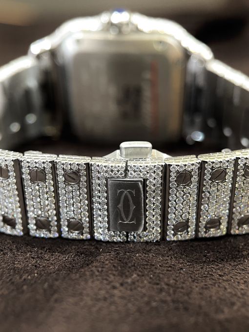 Đồng hồ CARTIER SANTOS DIAMOND CHẾ TÁC ĐÍNH FULL KIM CƯƠNG MOISANITE 35MM Rep 1:1