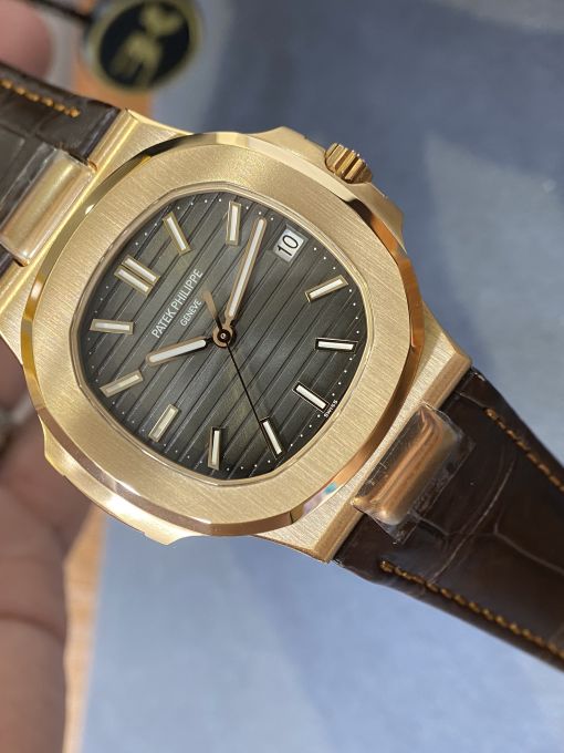 PATEK Philippe Nautilus 3K Factory 5711 Rose gold Strap Replica 1:1 