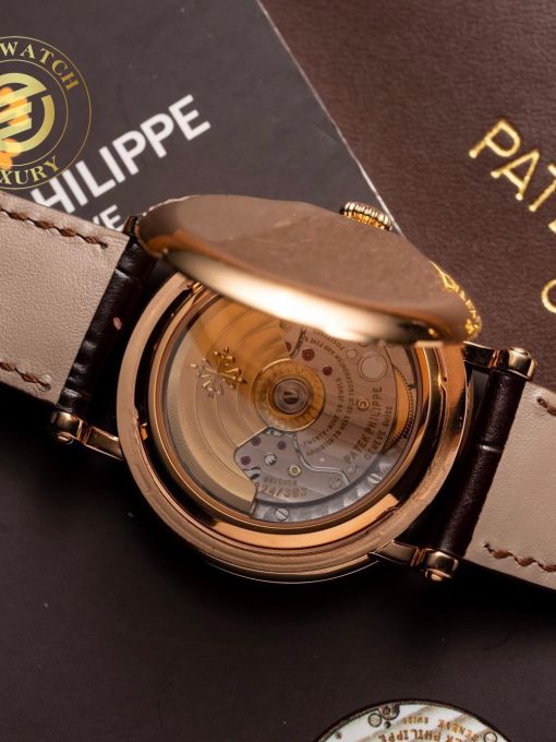 Đồng Hồ Patek Philippe Calatrava 5153 39mm Mạ Vàng Hồng Mặt Số Trắng Đáy Cậy Rep 1:1