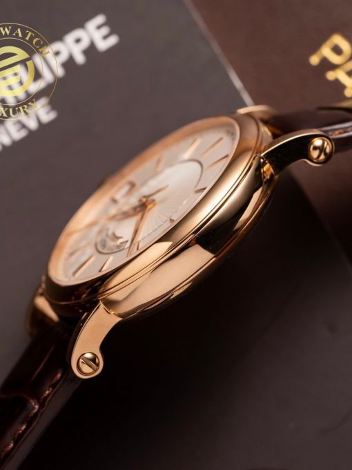 Đồng Hồ Patek Philippe Calatrava 5153 39mm Mạ Vàng Hồng Mặt Số Trắng Đáy Cậy Rep 1:1