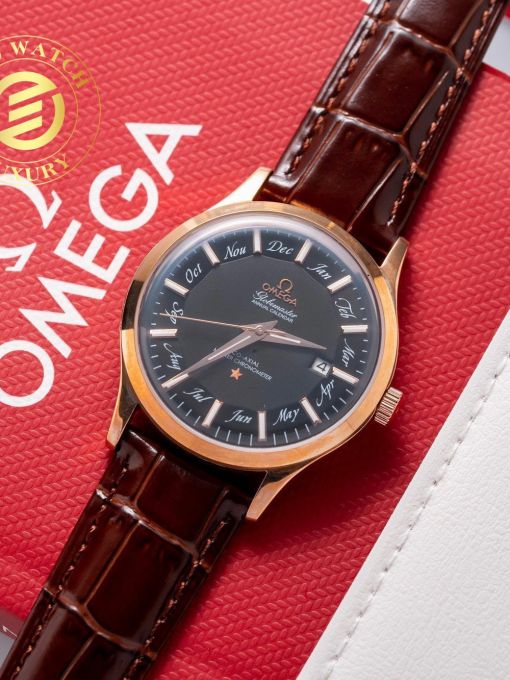 Đồng Hồ Omega Coxial Mặt Xuân Thu Đem Vỏ Mạ Vàng 40mm Rep 1:1