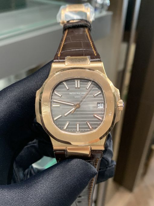 PATEK Philippe Nautilus 3K Factory 5711 Rose gold Strap Replica 1:1 