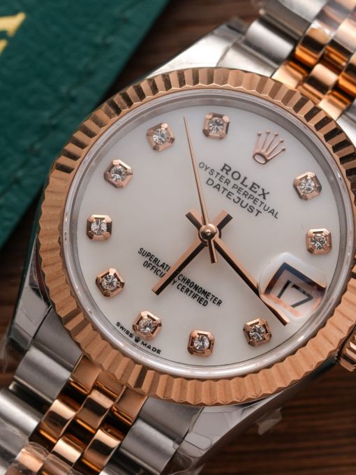 Đồng Hồ: Rolex Datejust 31mm 278271 Bọc Vàng Hồng Mặt Số Khảm Trai