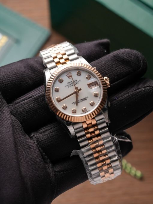 Đồng Hồ: Rolex Datejust 31mm 278271 Bọc Vàng Hồng Mặt Số Khảm Trai