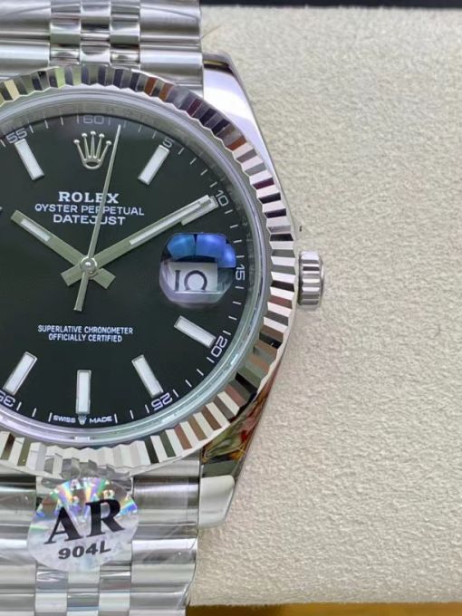 Đồng Hồ Rolex Datejust 126334 41mm Vỏ Trắng Mặt Số Đen Cọc Dạ Quang Rep 1:1