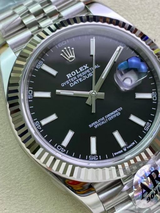 Đồng Hồ Rolex Datejust 126334 41mm Vỏ Trắng Mặt Số Đen Cọc Dạ Quang Rep 1:1