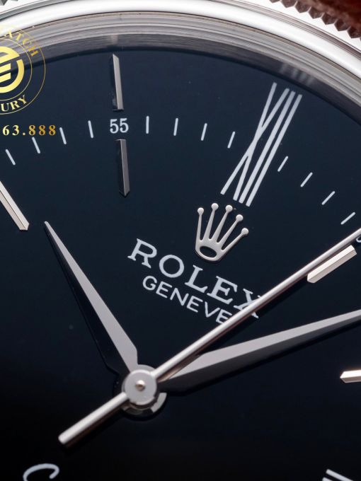 Đồng Hồ: Rolex Cellini 39mm Mặt Đen Vỏ Trắng Rep 1:1