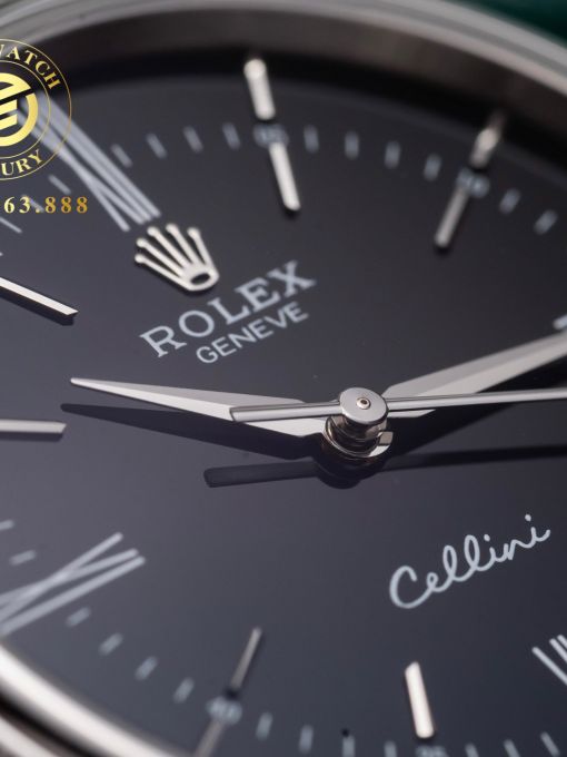 Đồng Hồ: Rolex Cellini 39mm Mặt Đen Vỏ Trắng Rep 1:1