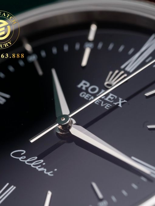 Đồng Hồ: Rolex Cellini 39mm Mặt Đen Vỏ Trắng Rep 1:1